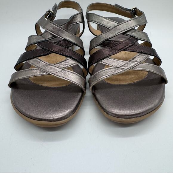 Naturalizer Cadence Metallic Strappy Sandal Bronze/Platinum 7.5 Comfort Office - Picture 6 of 12